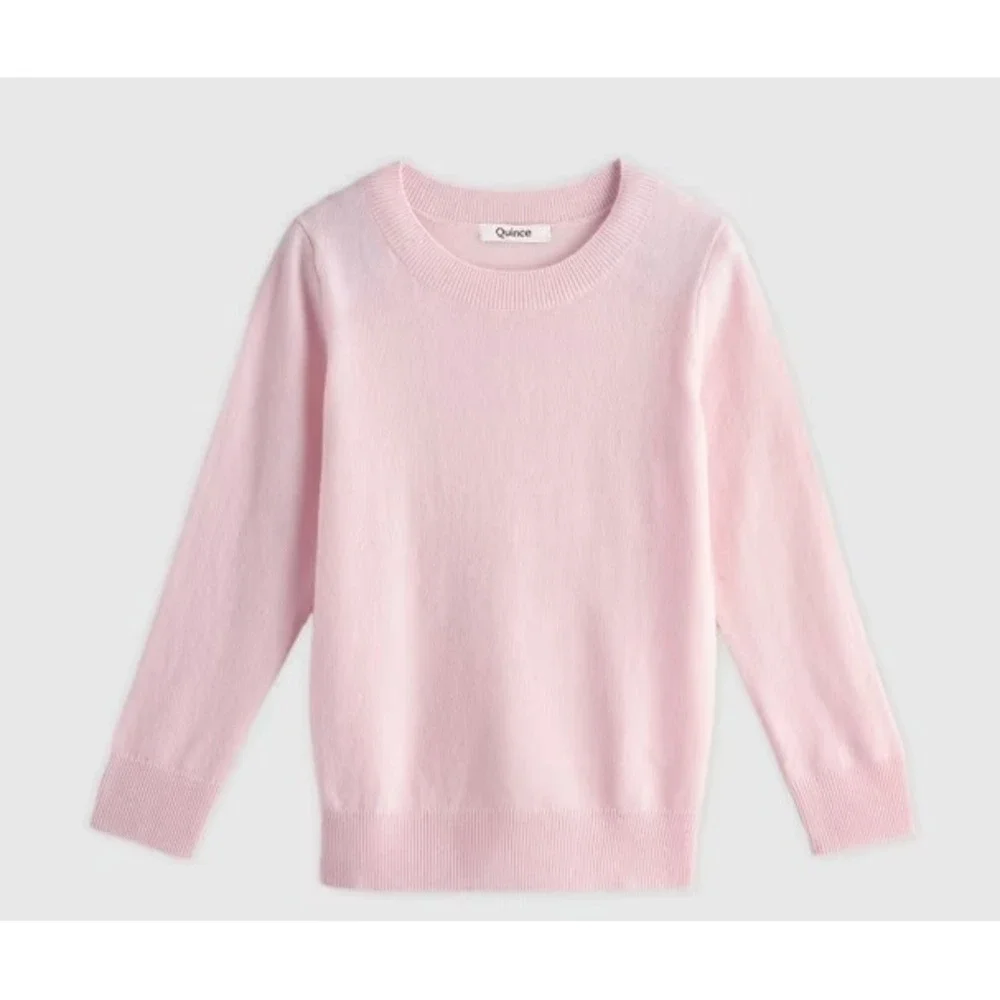 Quince Mongolian Cashmere Crewneck Sweater Pink Small New With Tags